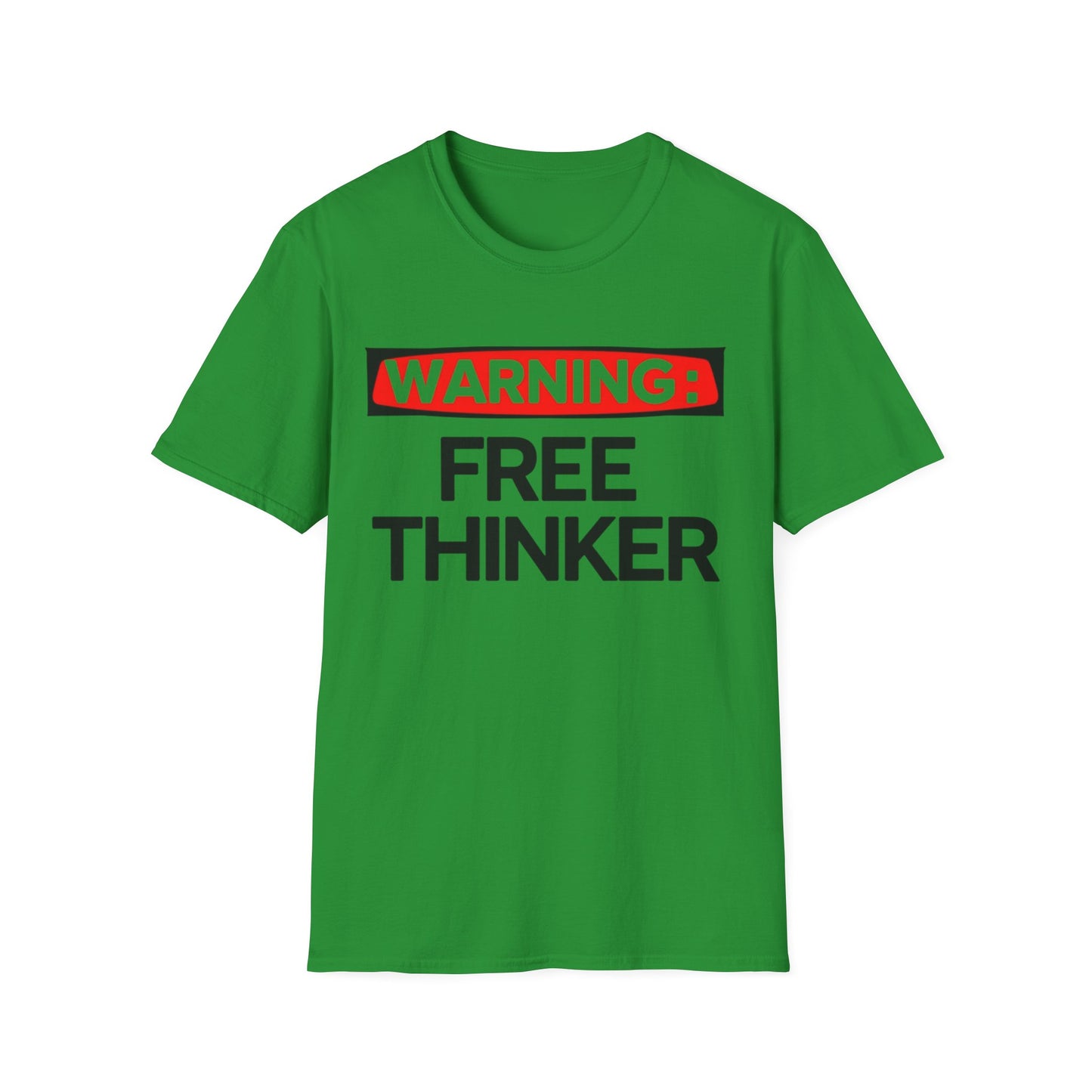 'Warning: Free Thinker' Statement Tee for Creative Individuals