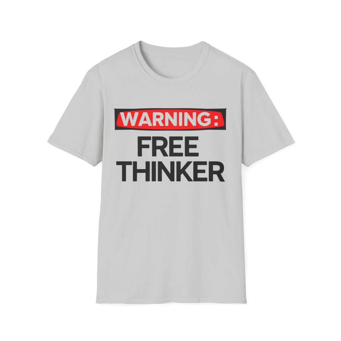 'Warning: Free Thinker' Statement Tee for Creative Individuals