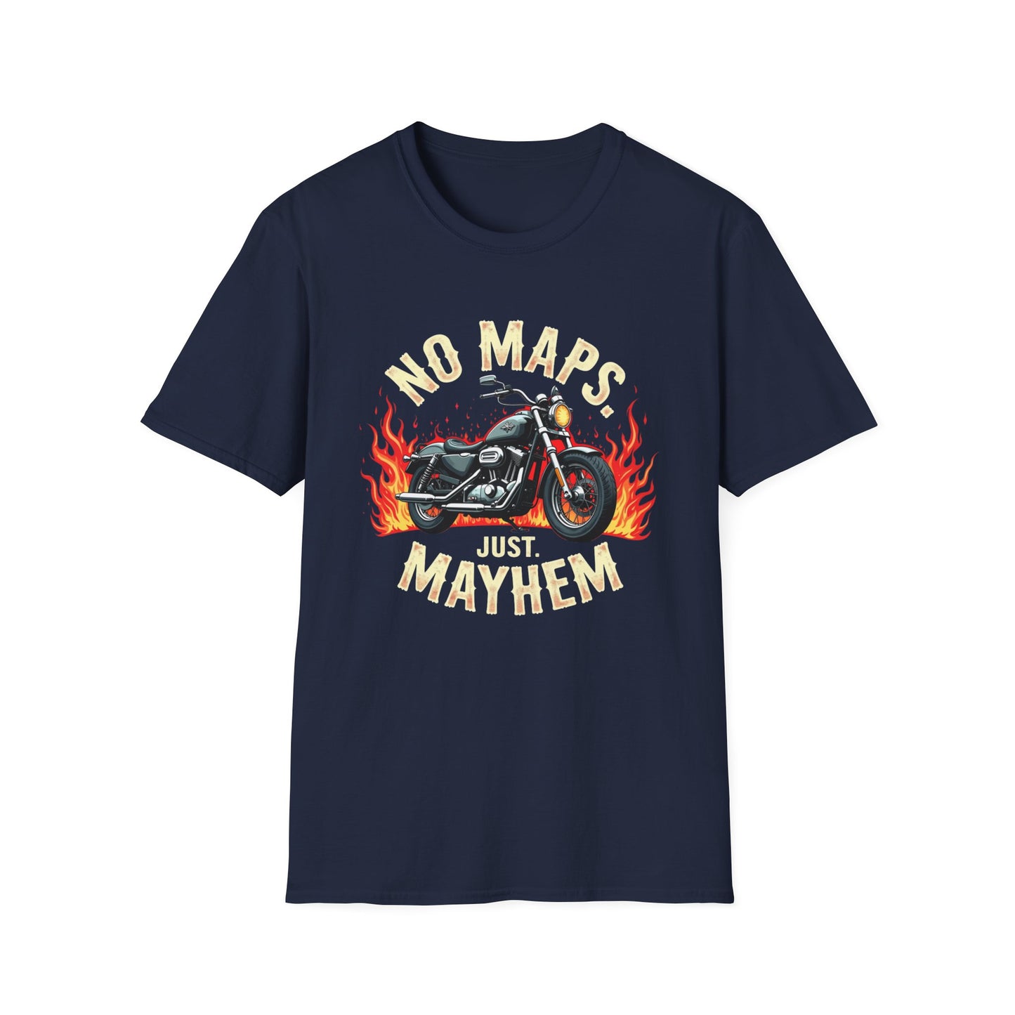 No Maps, Just Mayhem Motorcycle T-Shirt