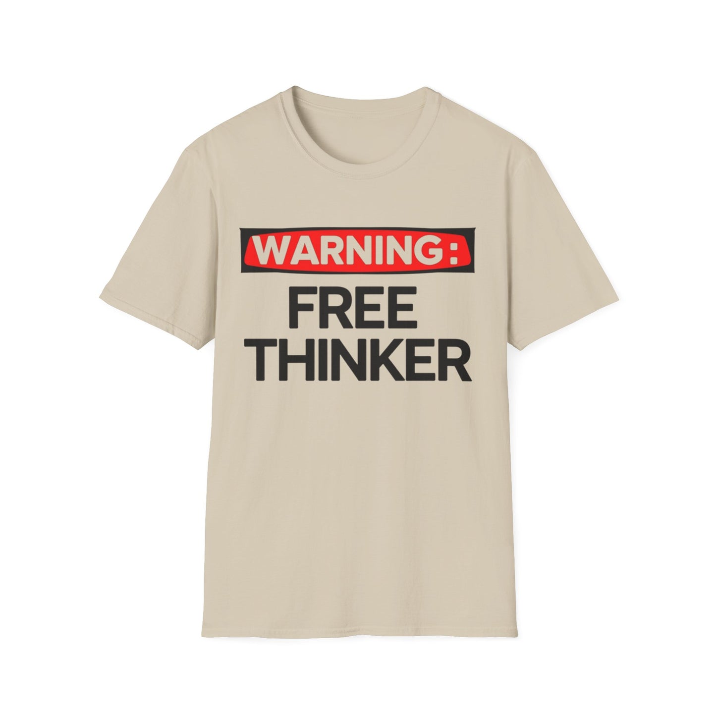 'Warning: Free Thinker' Statement Tee for Creative Individuals