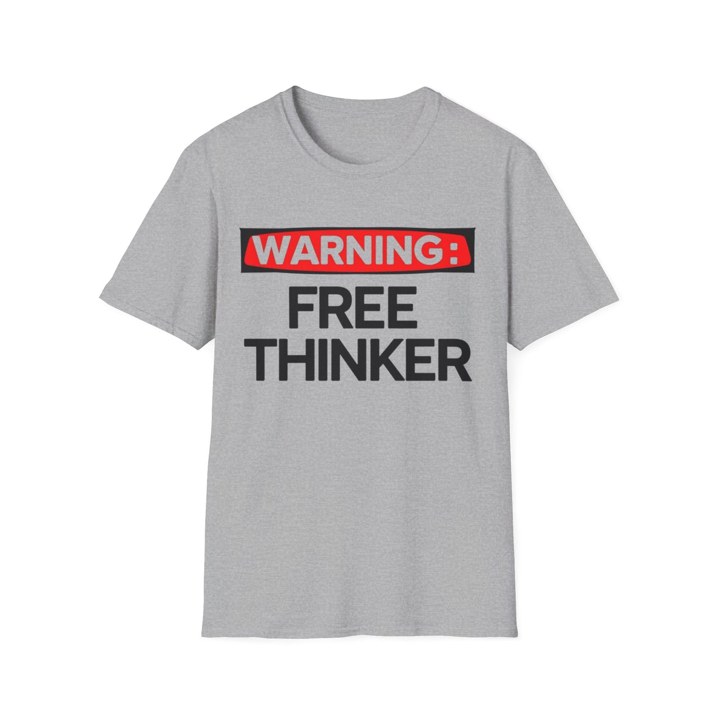 'Warning: Free Thinker' Statement Tee for Creative Individuals