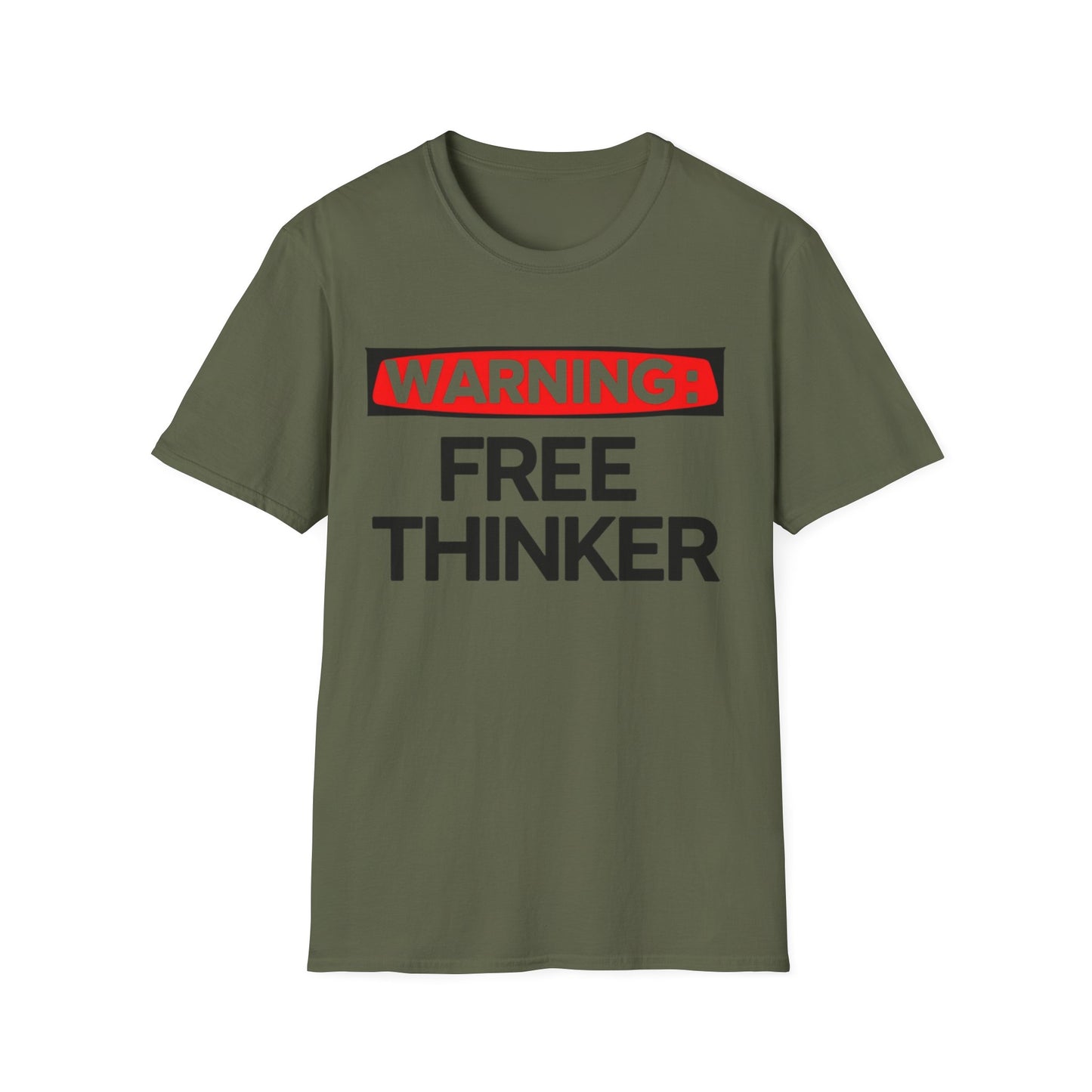 'Warning: Free Thinker' Statement Tee for Creative Individuals