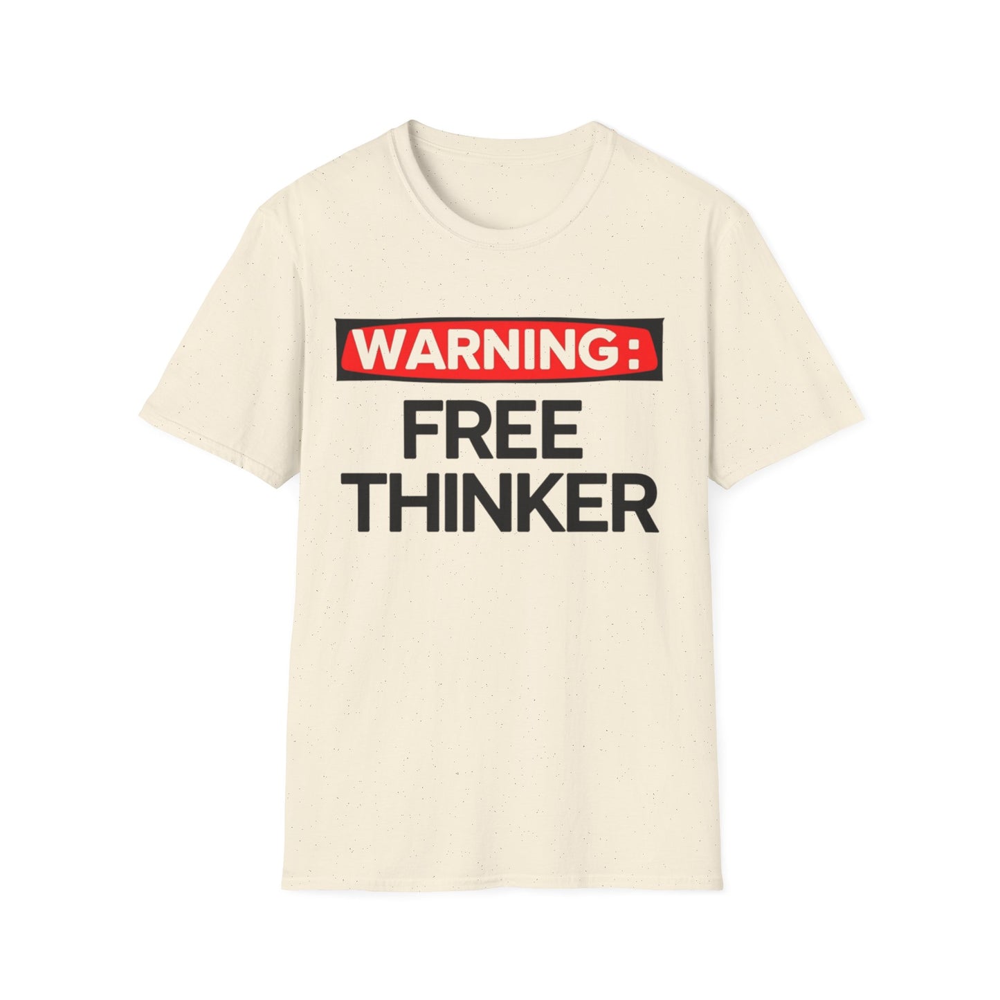 'Warning: Free Thinker' Statement Tee for Creative Individuals