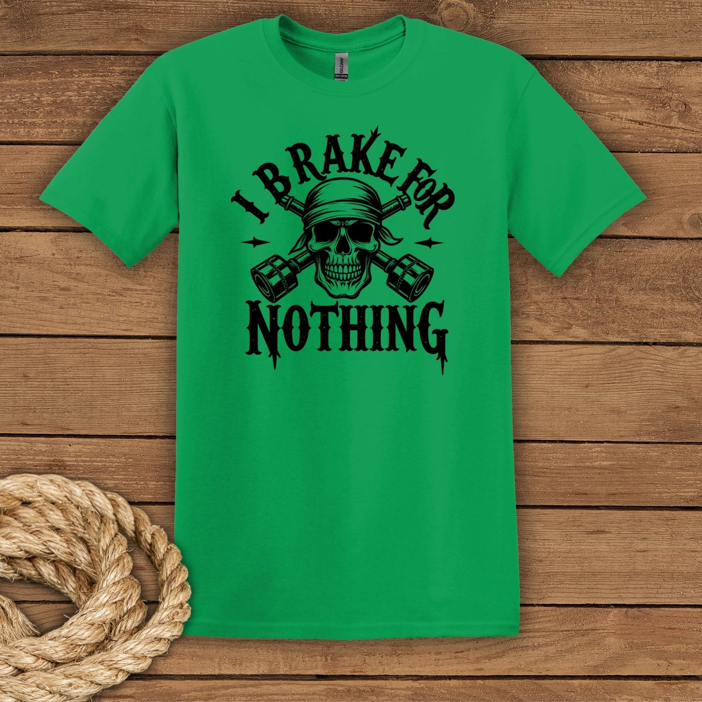 "I Brake for NOTHING" Skull Graphic T-Shirt