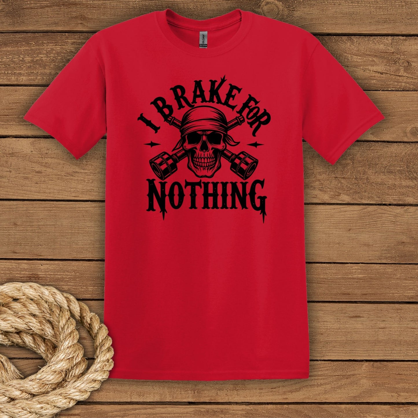 "I Brake for NOTHING" Skull Graphic T-Shirt