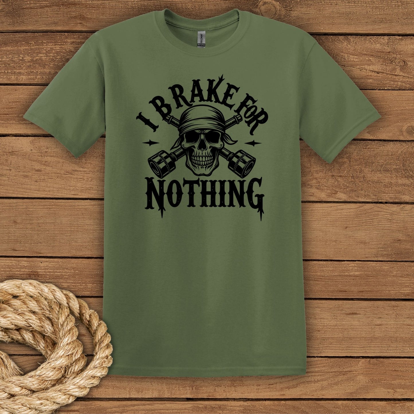 "I Brake for NOTHING" Skull Graphic T-Shirt