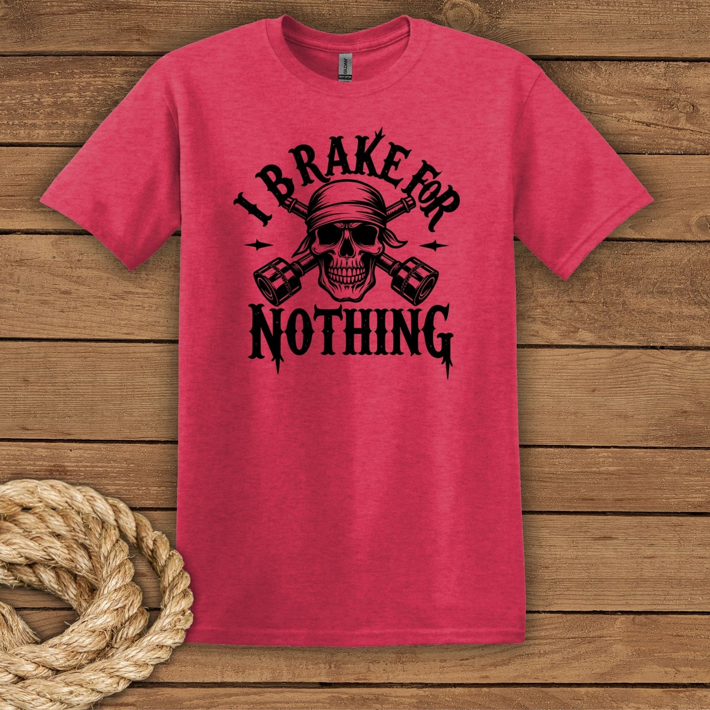 "I Brake for NOTHING" Skull Graphic T-Shirt