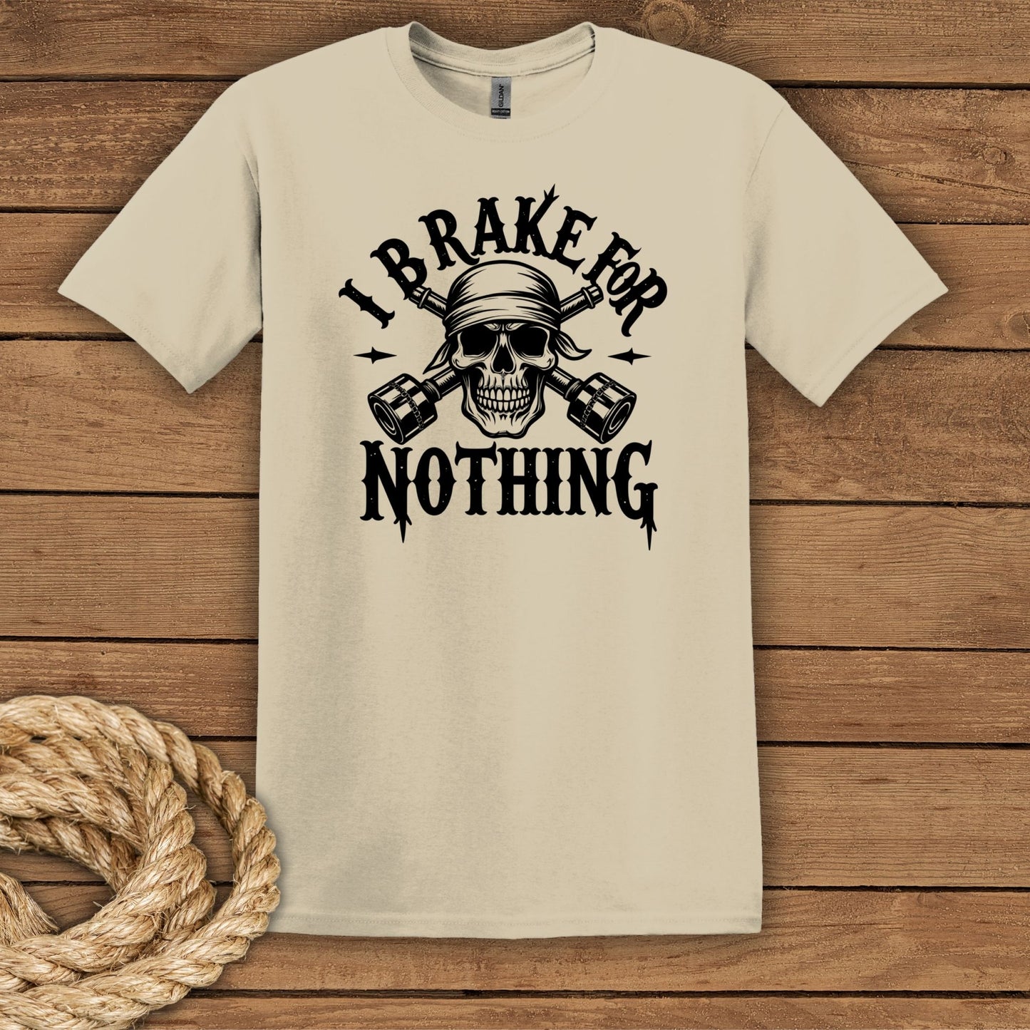 "I Brake for NOTHING" Skull Graphic T-Shirt