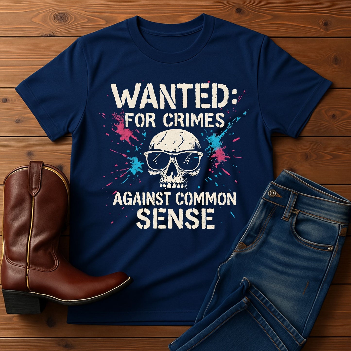 Wanted for Crimes Against Common Sense T-Shirt