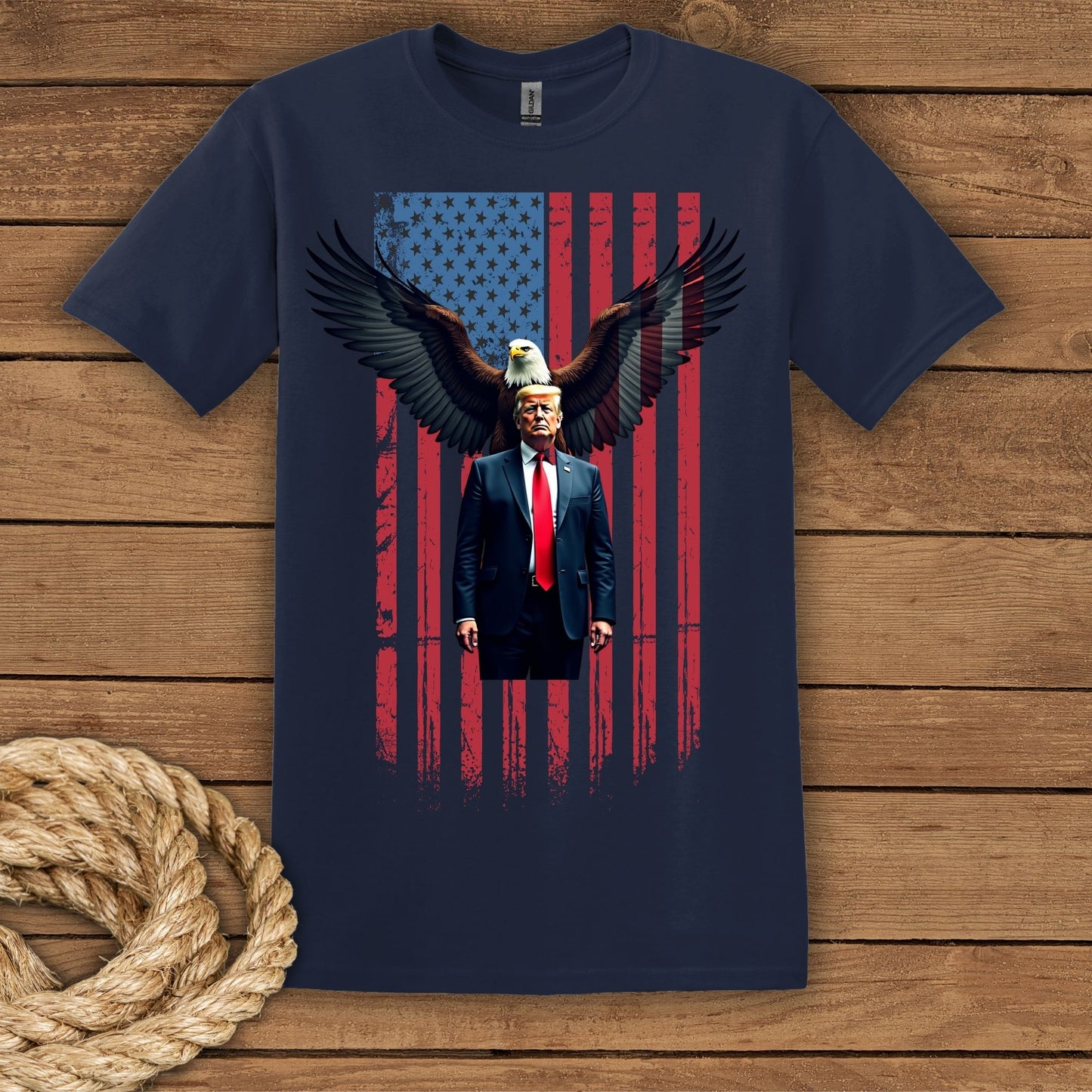 Eagle & Flag Graphic Unisex T-Shirt - Bold Patriotic Design