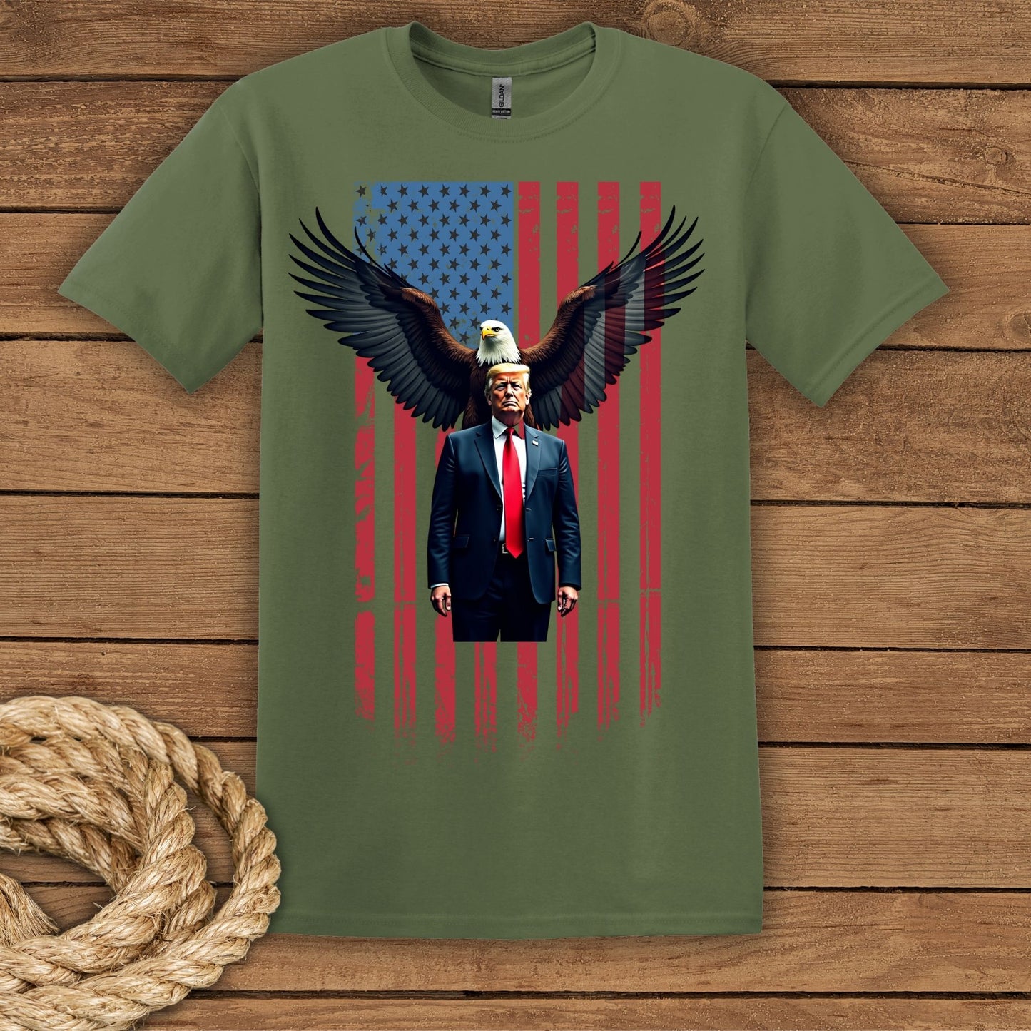 Eagle & Flag Graphic Unisex T-Shirt - Bold Patriotic Design