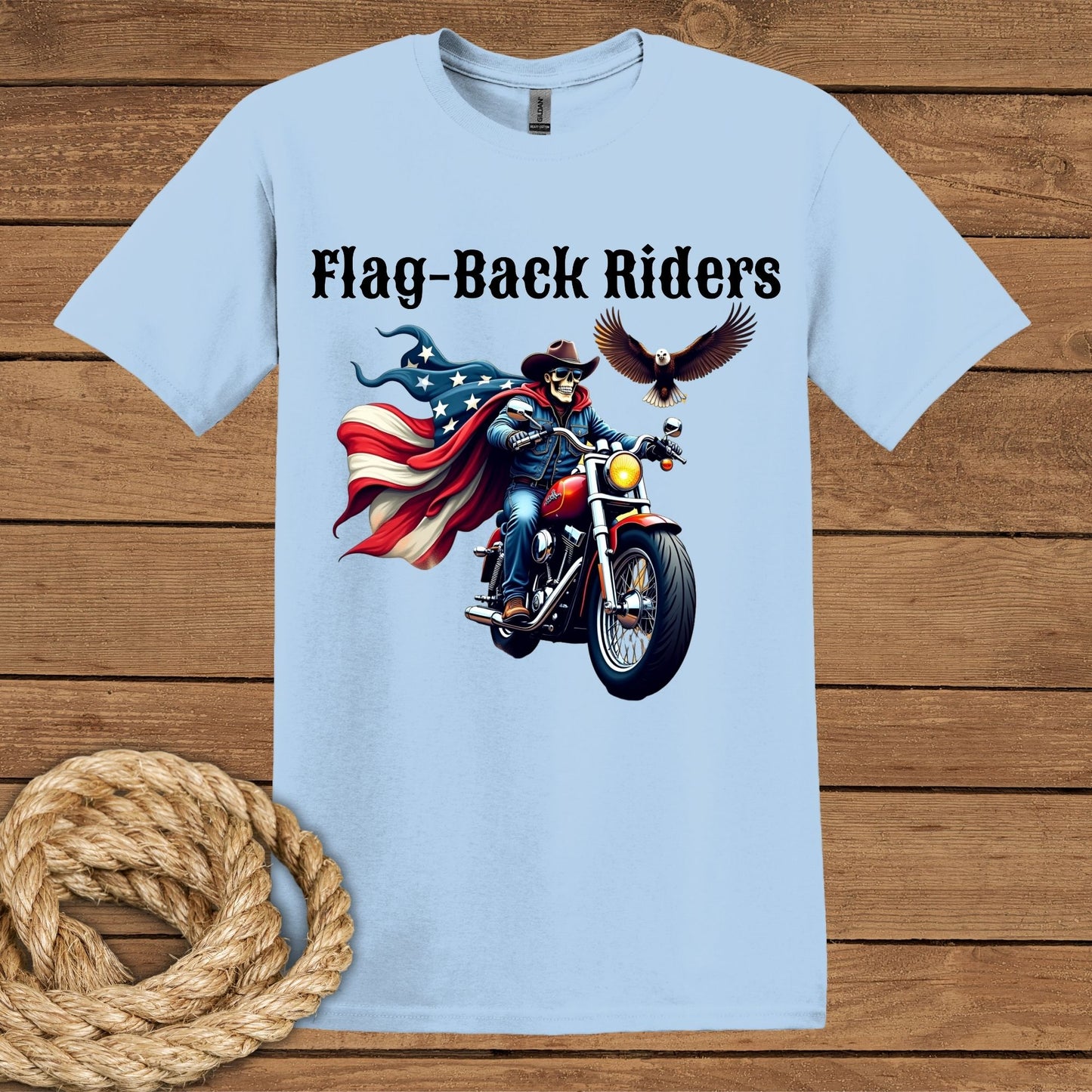Flag-Back Riders Motorcycle T-Shirt