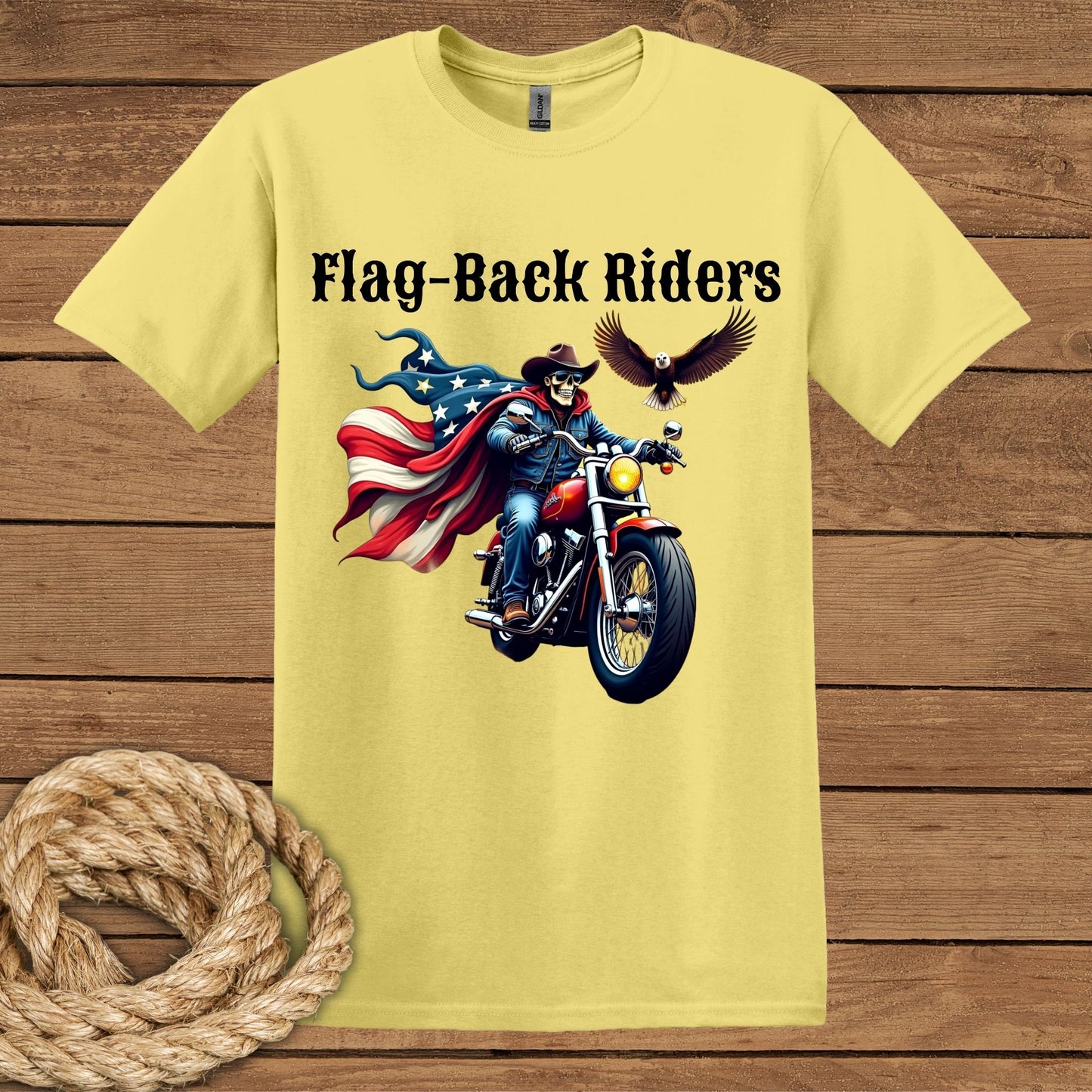 Flag-Back Riders Motorcycle T-Shirt