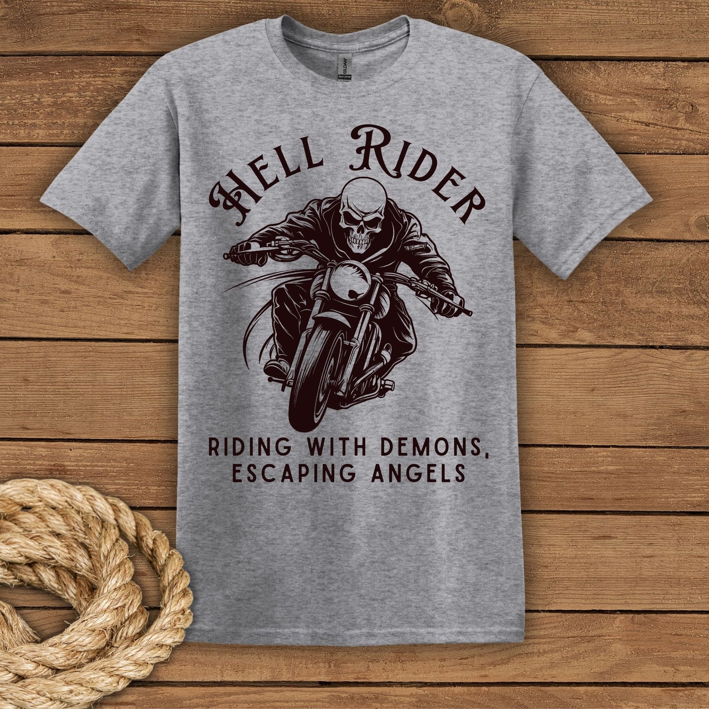 Hell Rider Motorcycle Graphic T-Shirt