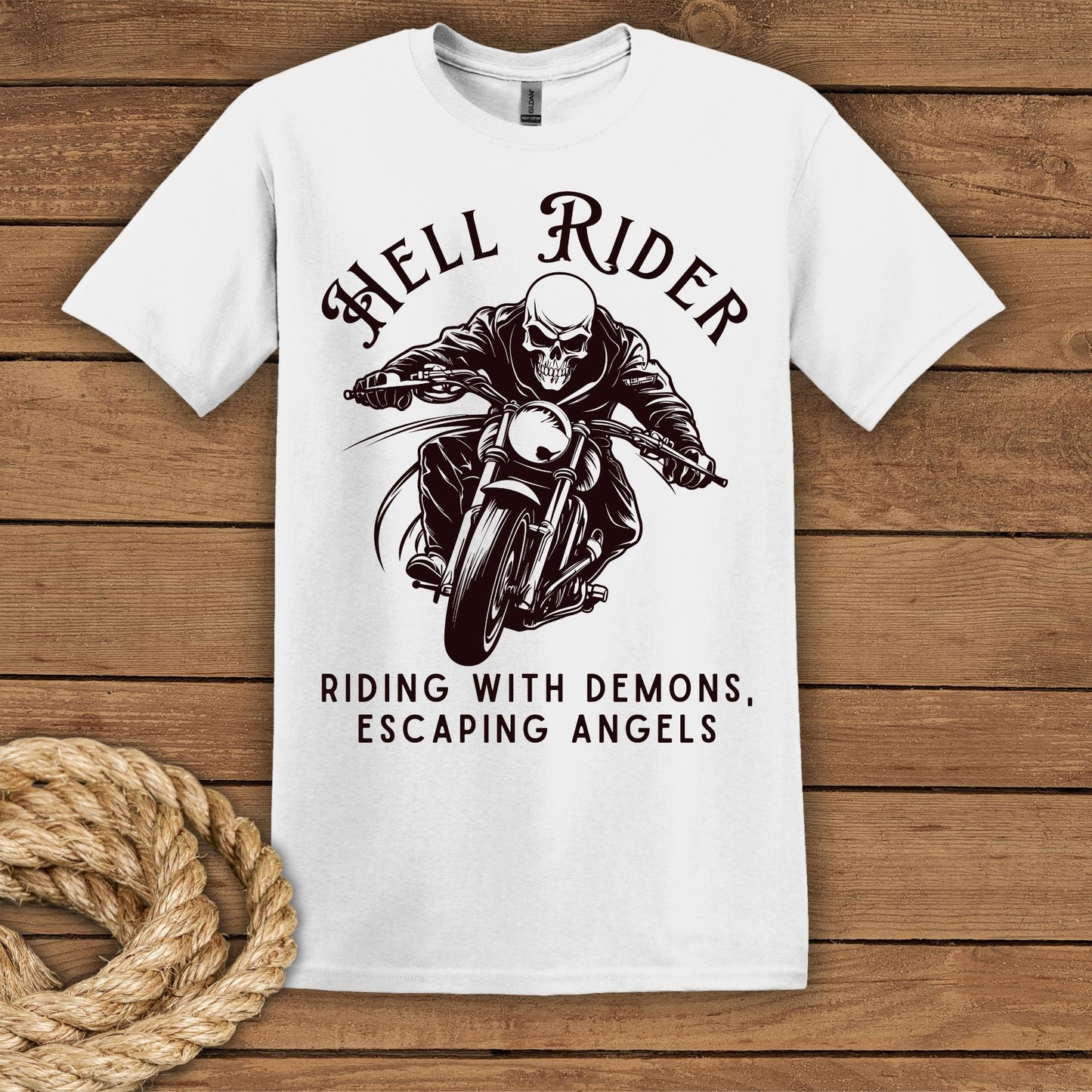 Hell Rider Motorcycle Graphic T-Shirt