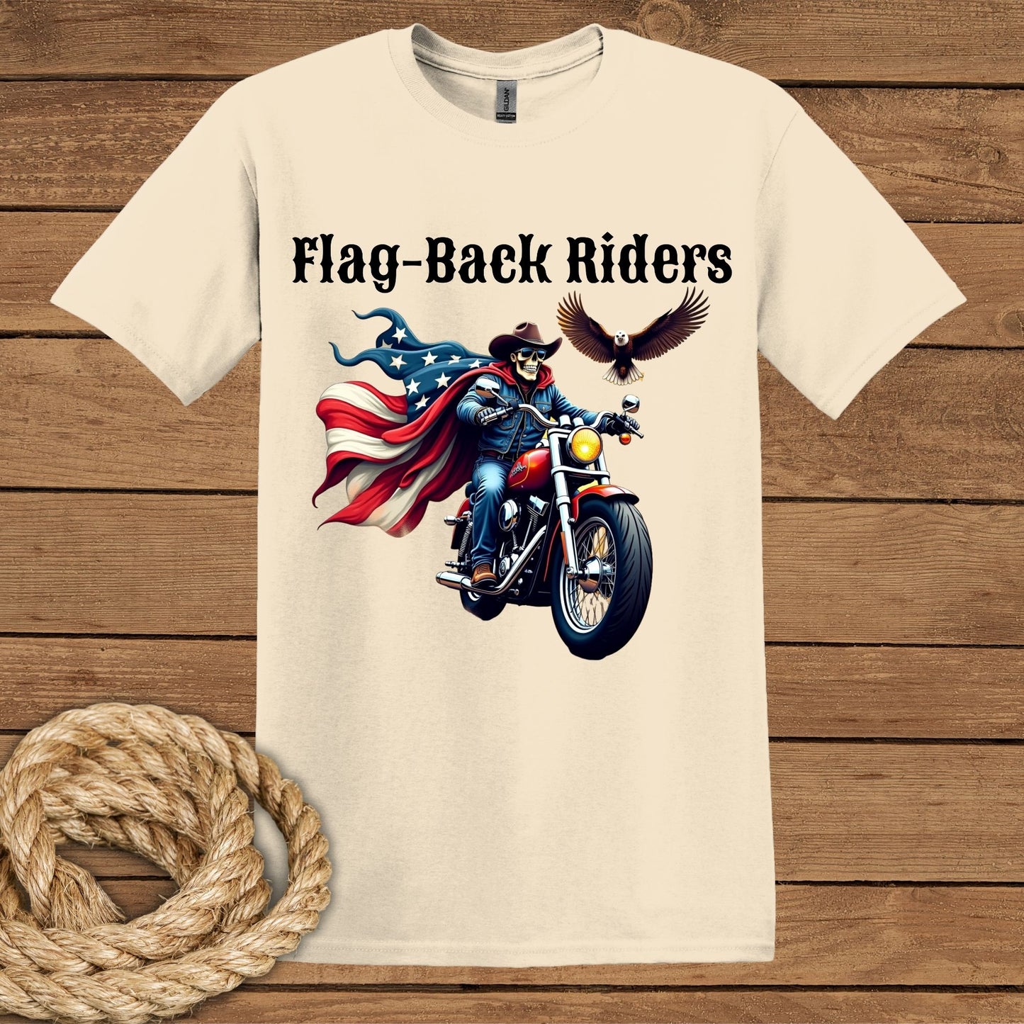 Flag-Back Riders Motorcycle T-Shirt