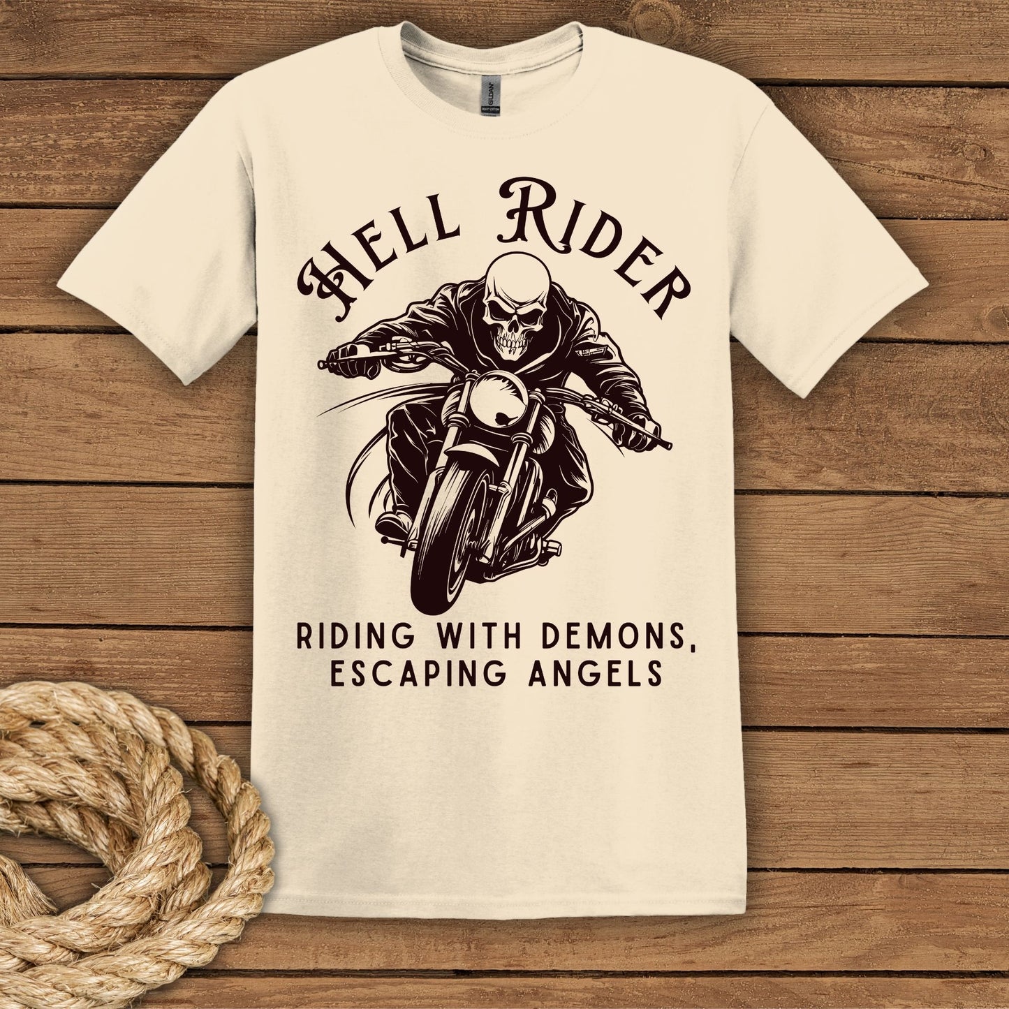 Hell Rider Motorcycle Graphic T-Shirt