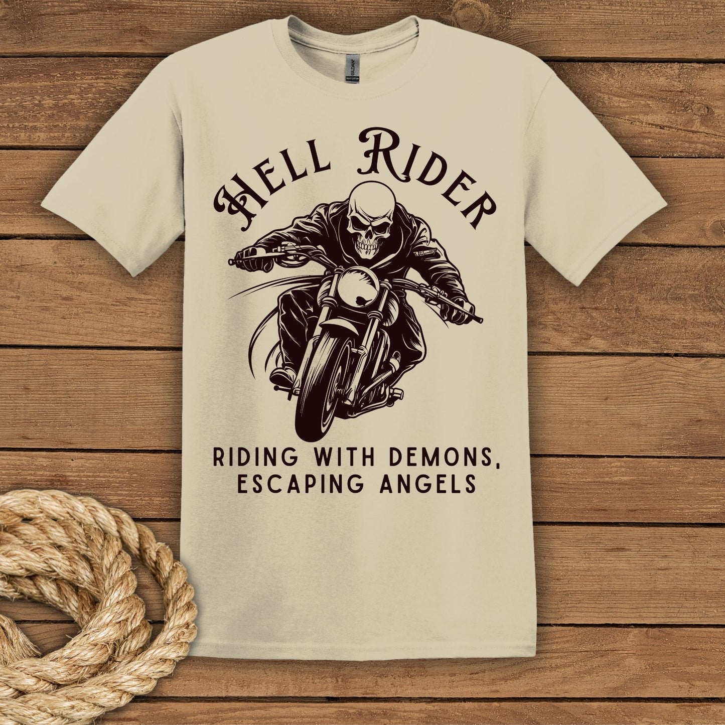 Hell Rider Motorcycle Graphic T-Shirt