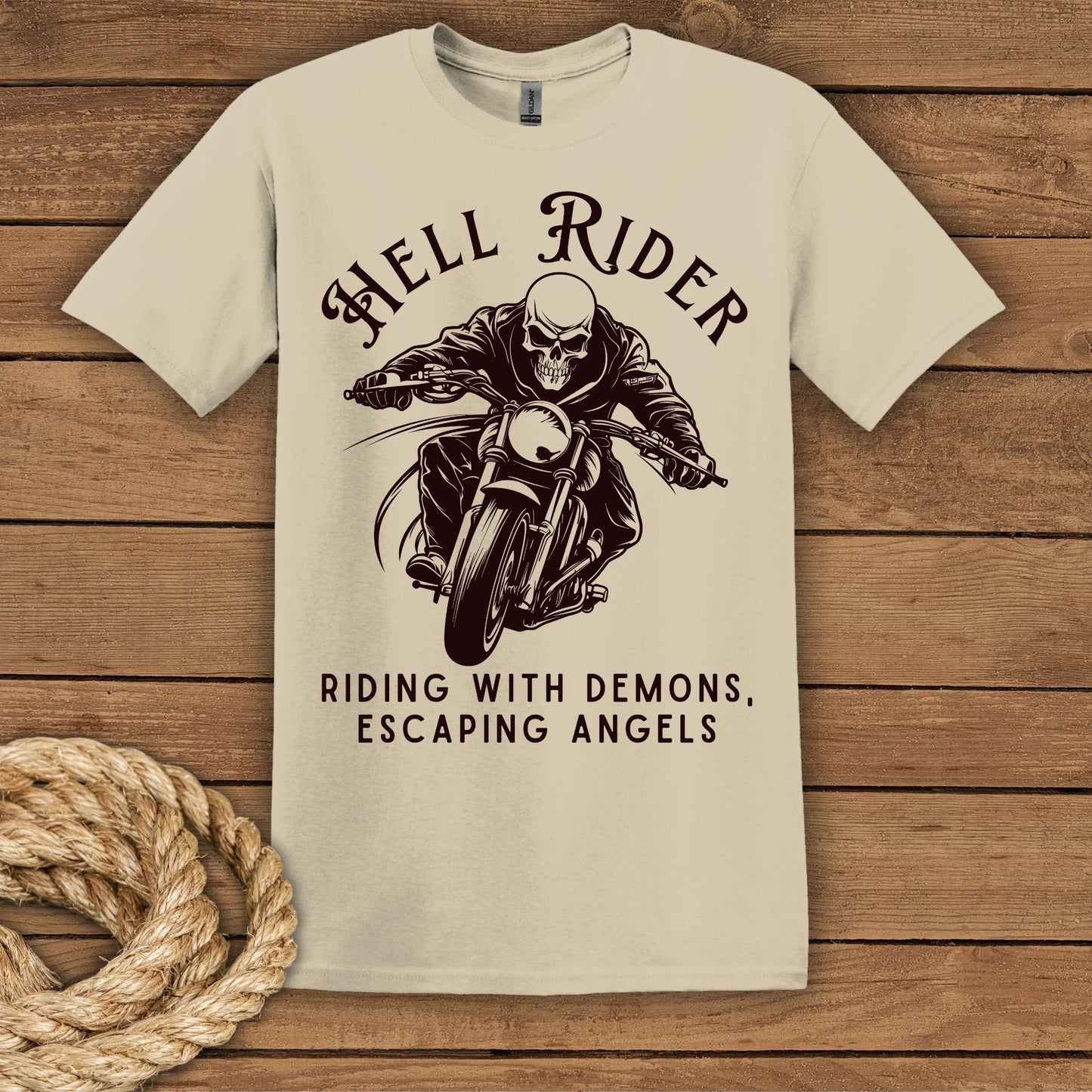 Hell Rider Motorcycle Graphic T-Shirt
