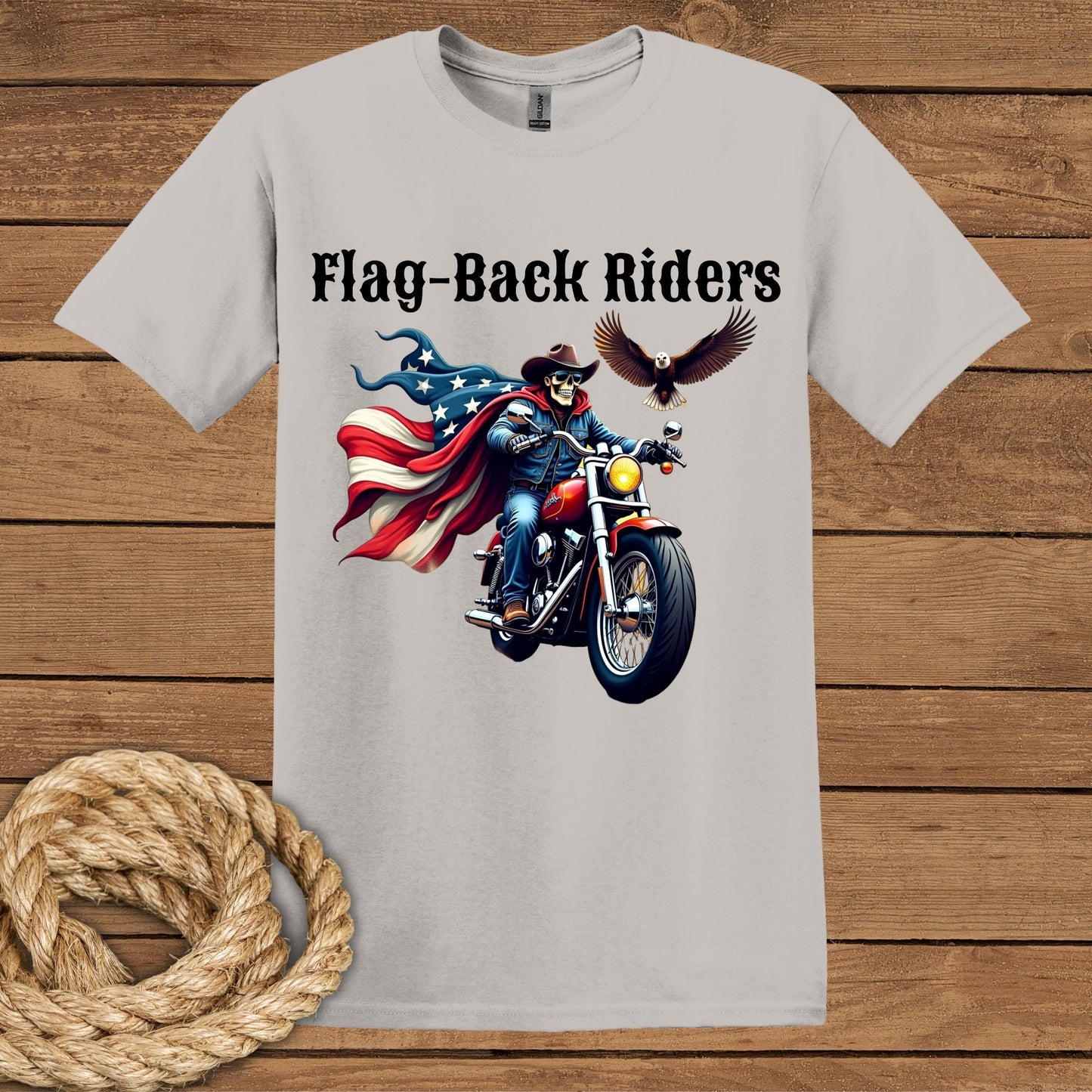 Flag-Back Riders Motorcycle T-Shirt