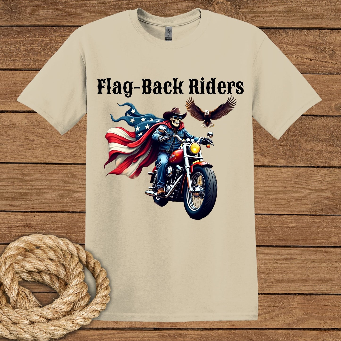 Flag-Back Riders Motorcycle T-Shirt
