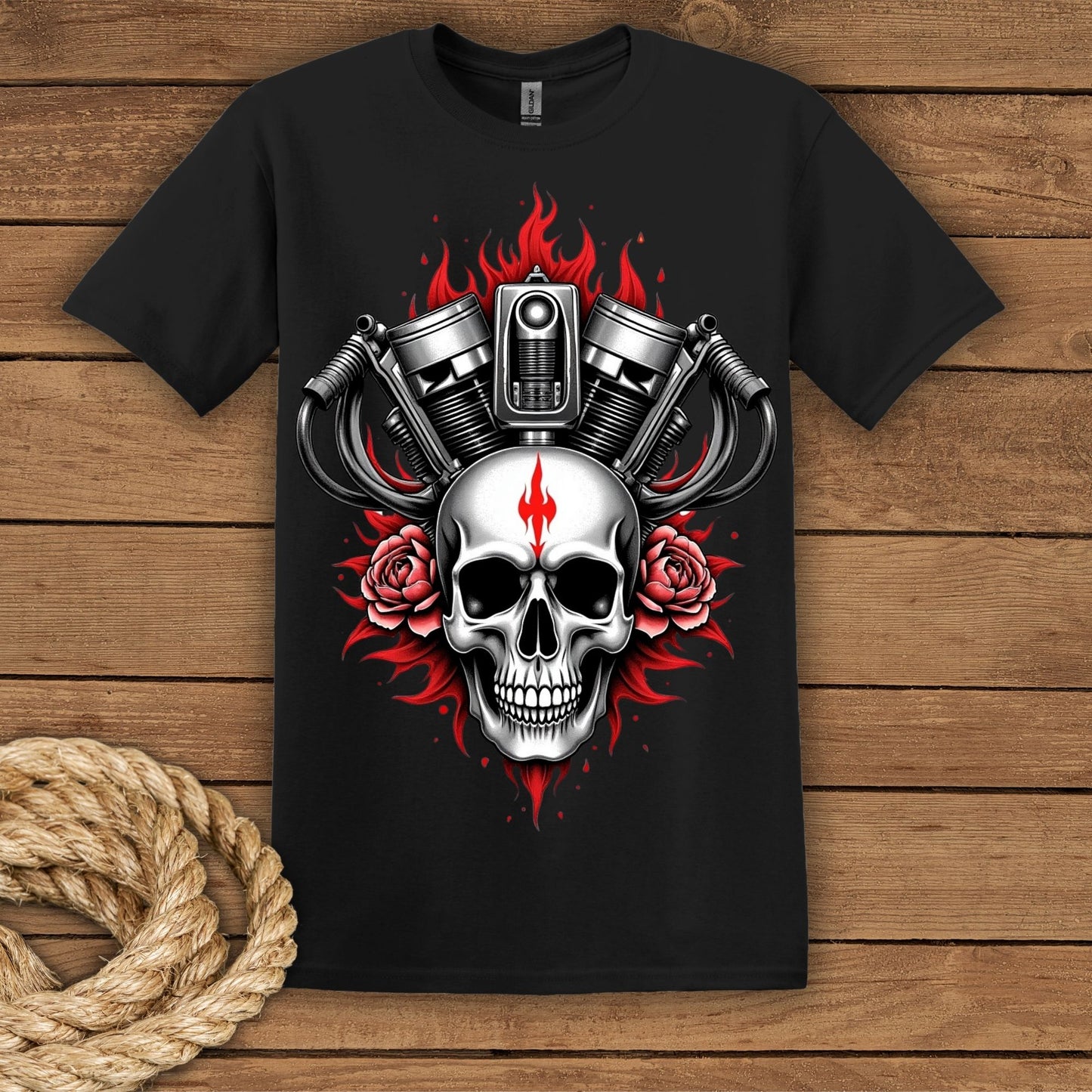 Skull & Pistons Graphic T-Shirt