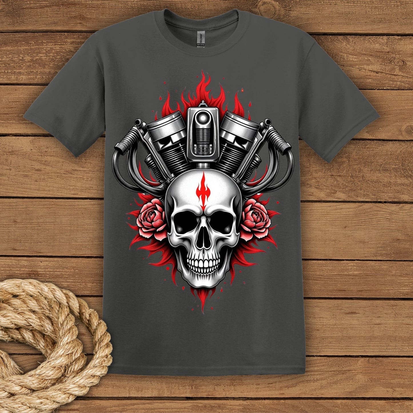 Skull & Pistons Graphic T-Shirt