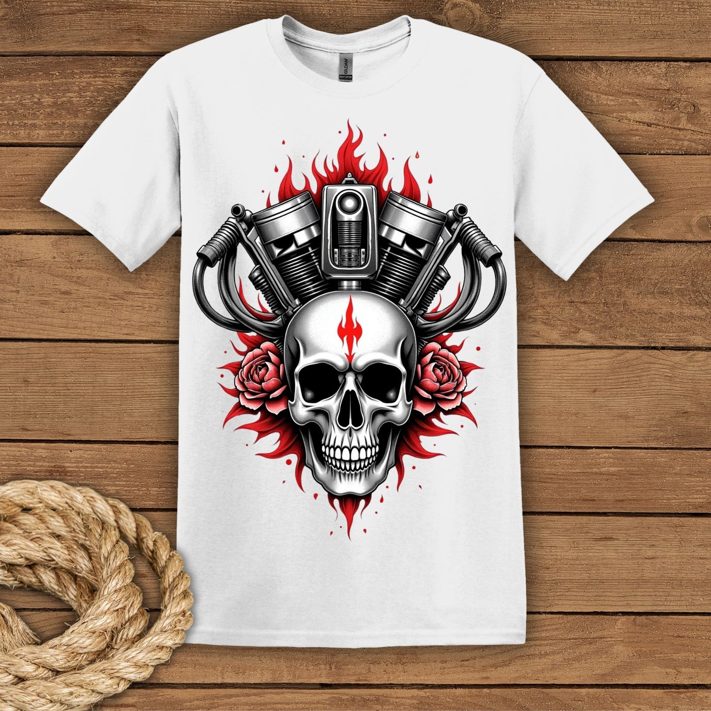 Skull & Pistons Graphic T-Shirt