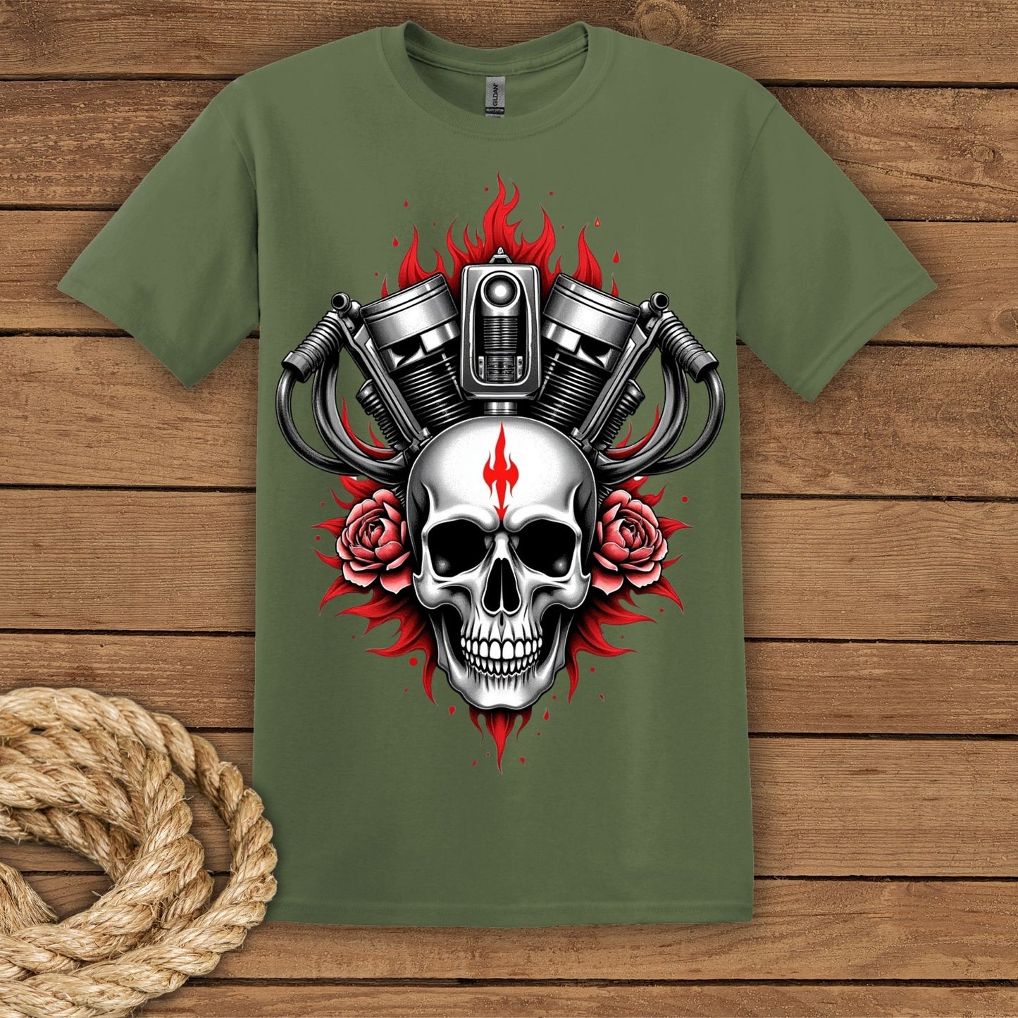 Skull & Pistons Graphic T-Shirt