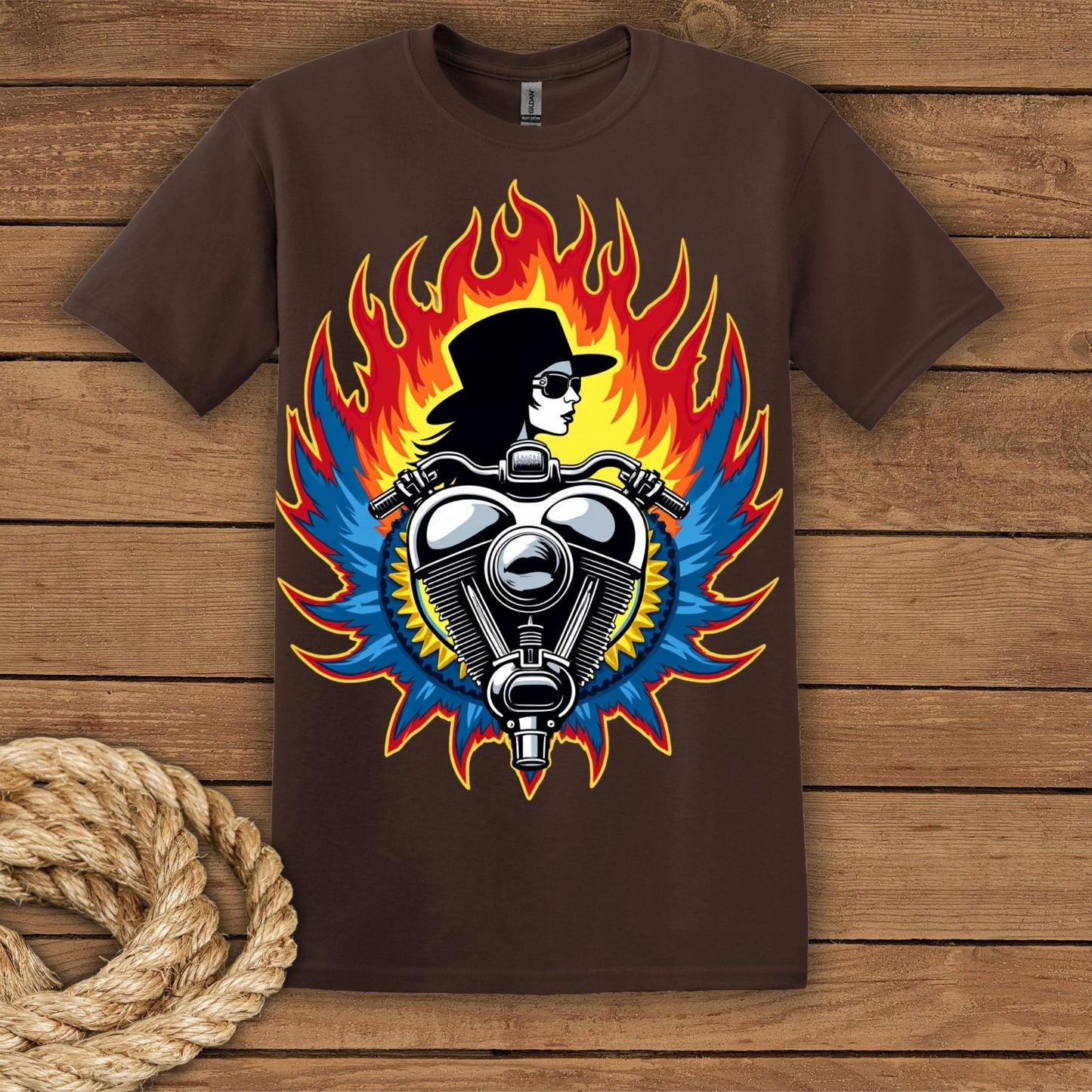Retro Flame Graphic T-Shirt