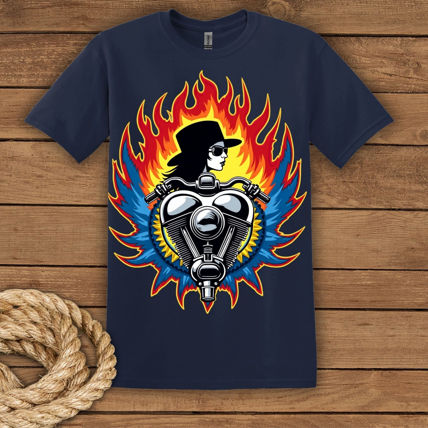 Retro Flame Graphic T-Shirt
