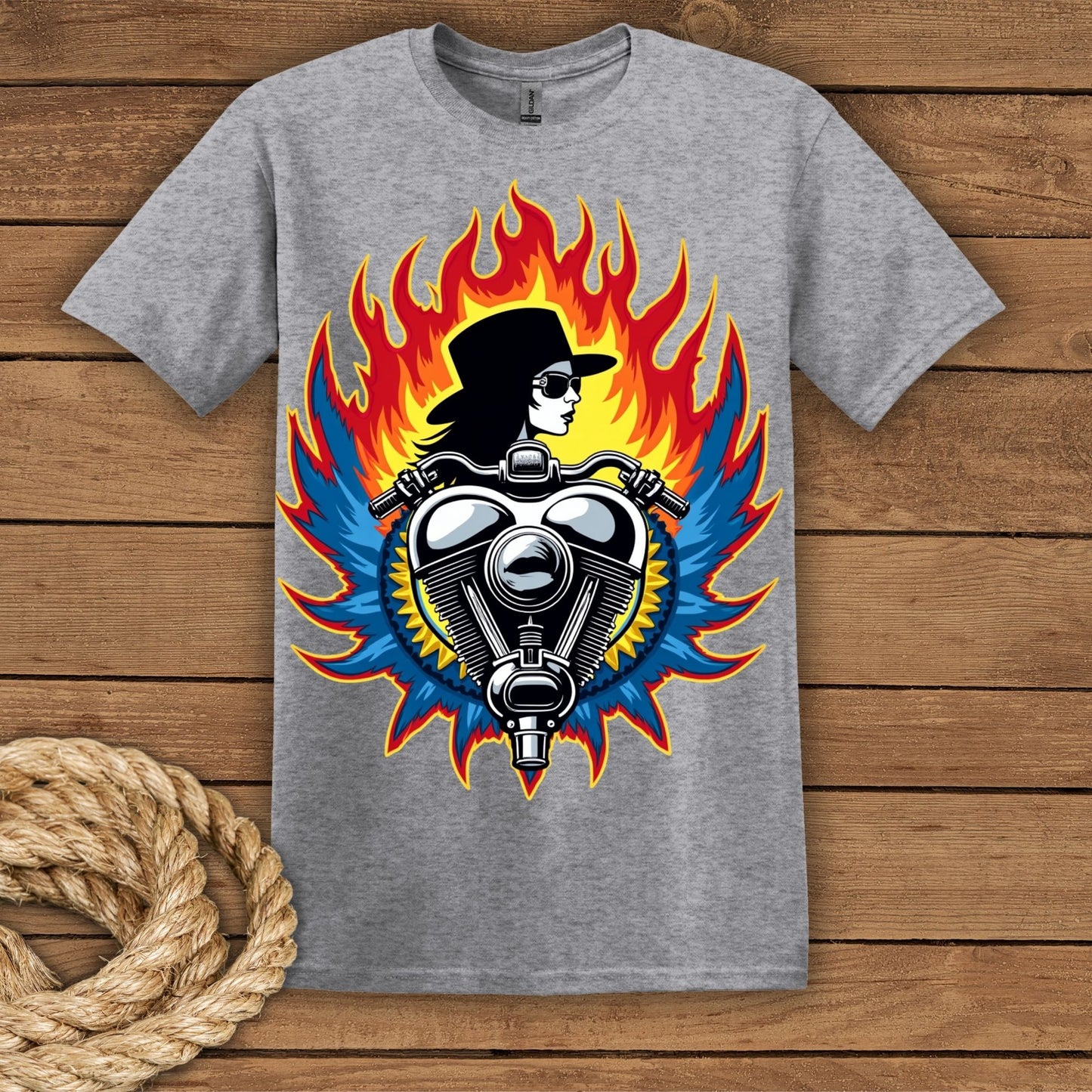 Retro Flame Graphic T-Shirt