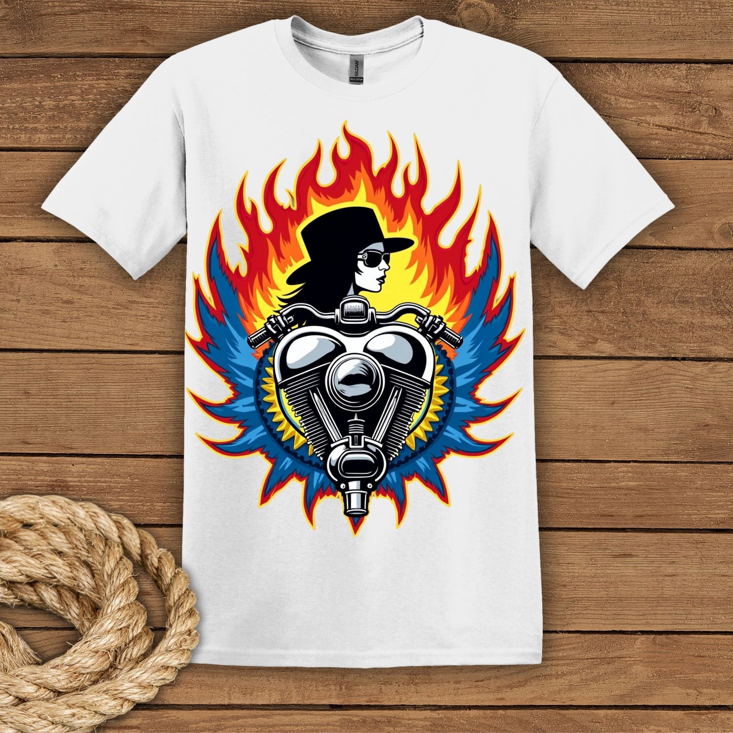 Retro Flame Graphic T-Shirt