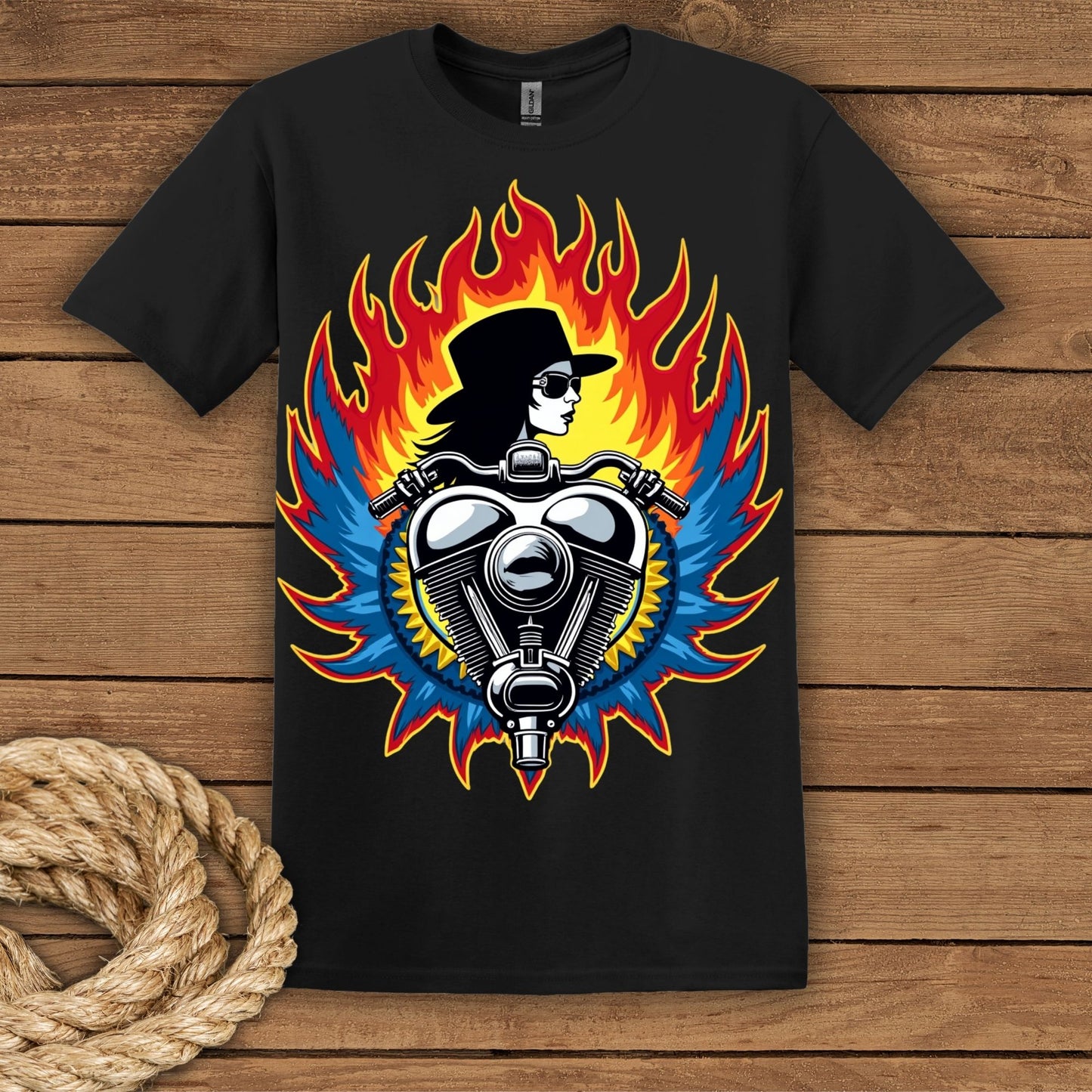 Retro Flame Graphic T-Shirt