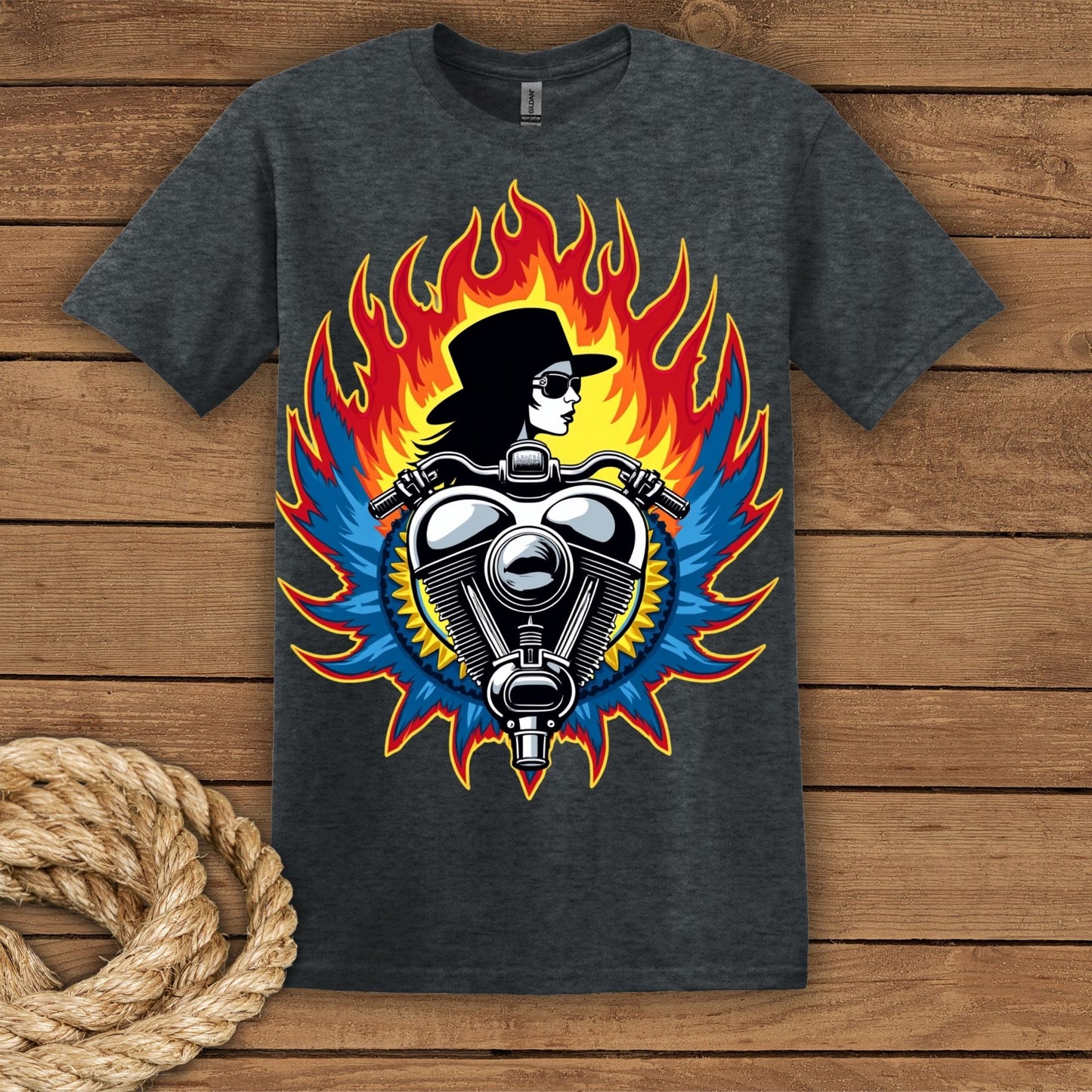 Retro Flame Graphic T-Shirt