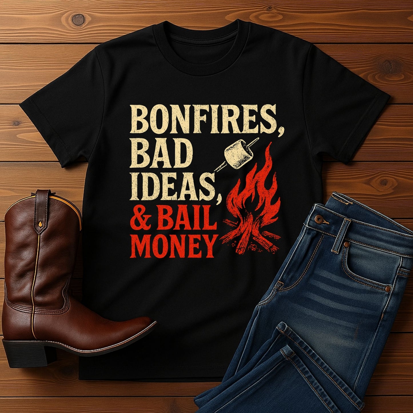 Bonfires, Bad Ideas & Bail Money T-Shirt