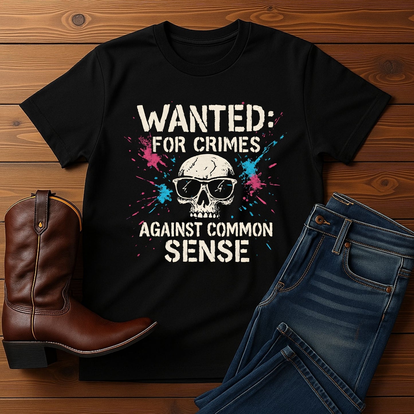 Wanted for Crimes Against Common Sense T-Shirt