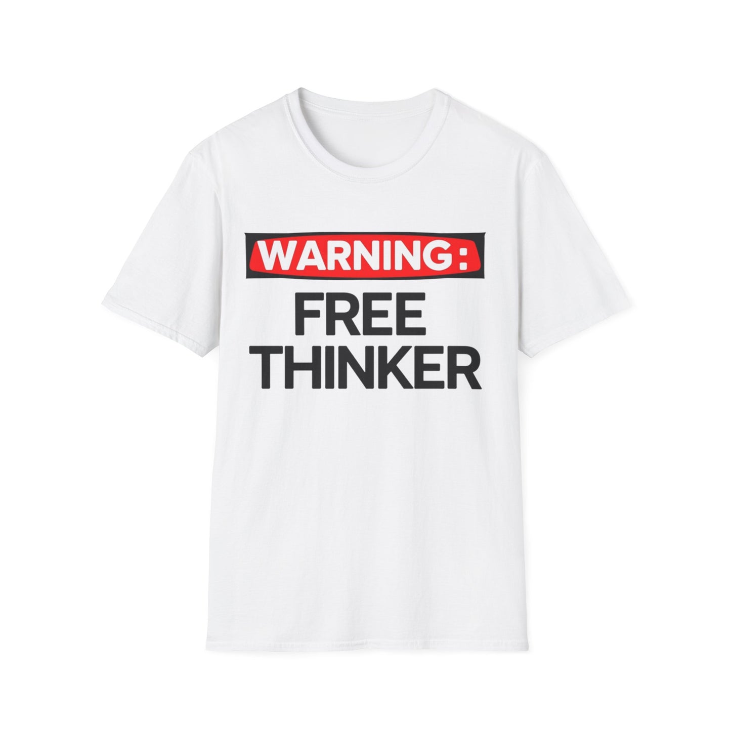 'Warning: Free Thinker' Statement Tee for Creative Individuals