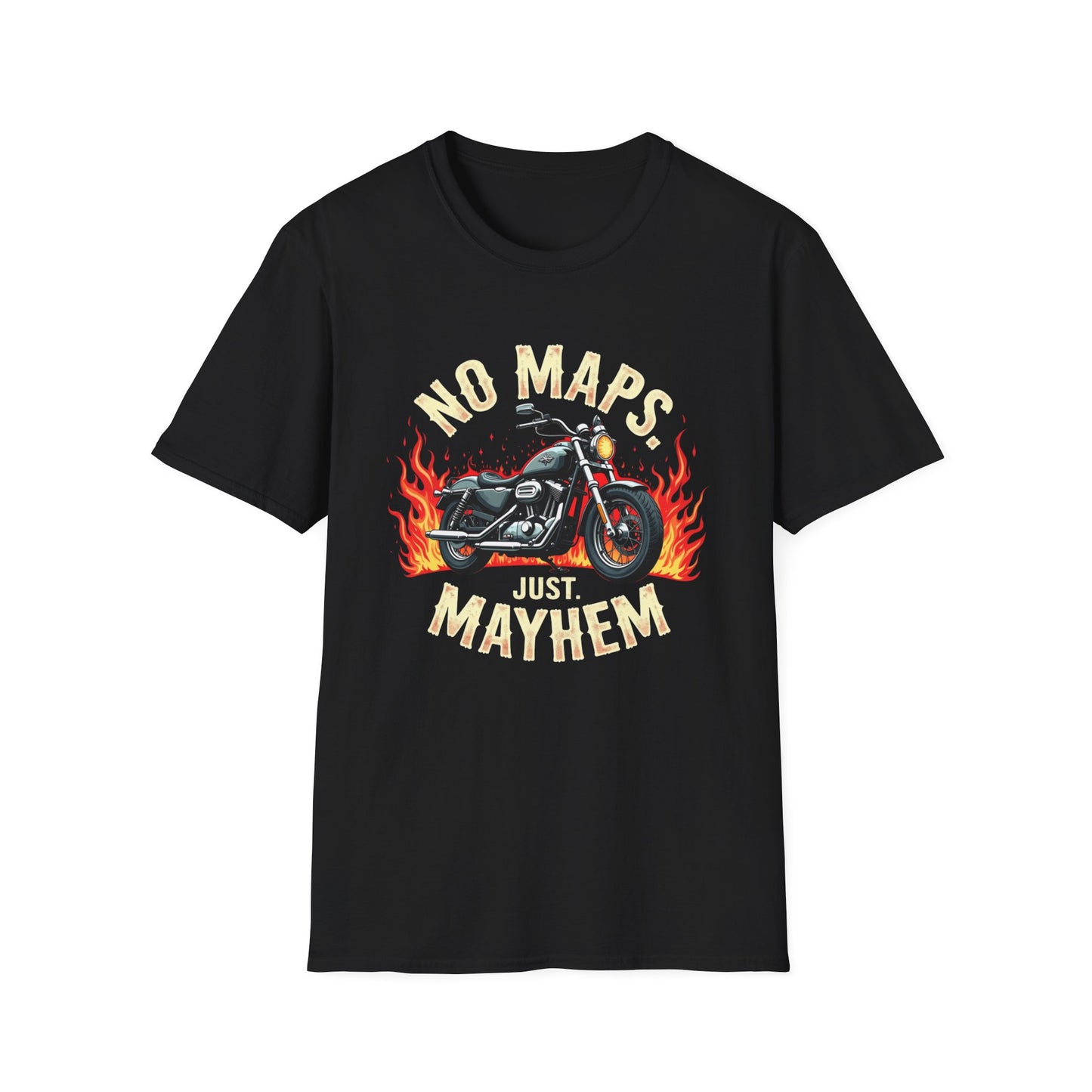 No Maps, Just Mayhem Motorcycle T-Shirt