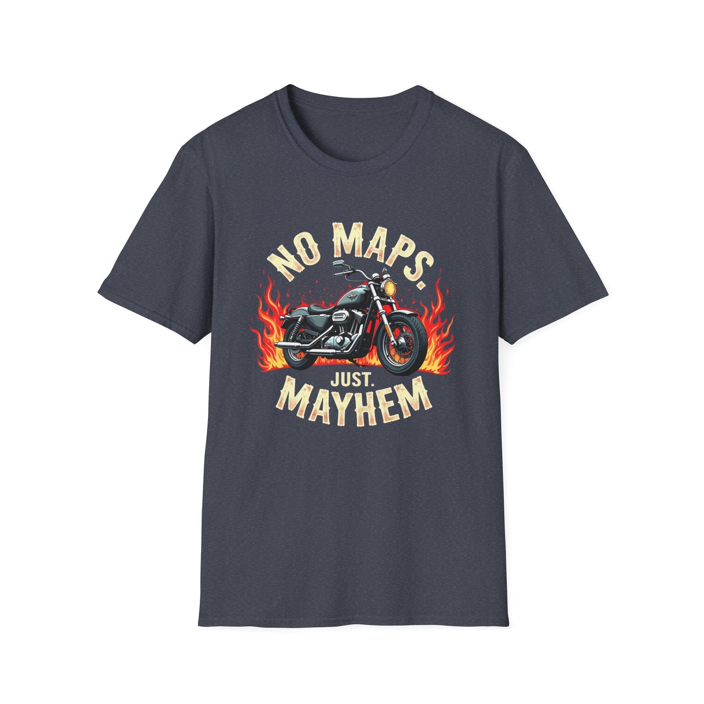 No Maps, Just Mayhem Motorcycle T-Shirt