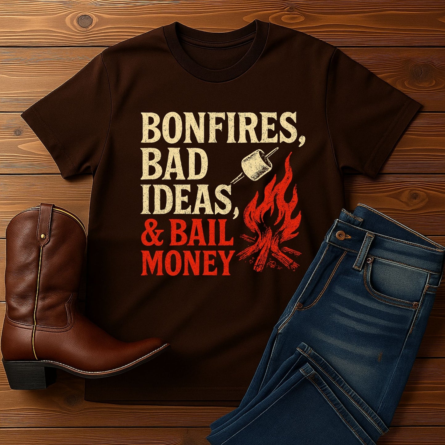 Bonfires, Bad Ideas & Bail Money T-Shirt