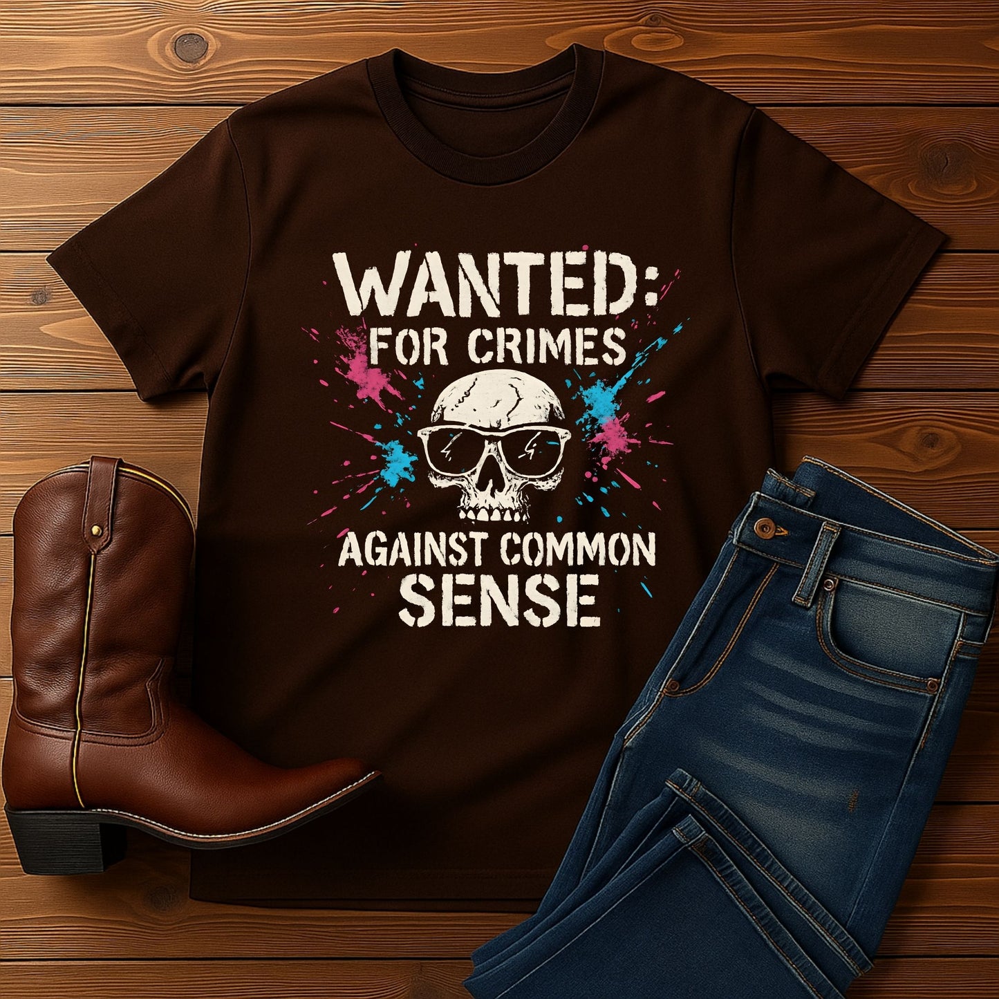Wanted for Crimes Against Common Sense T-Shirt