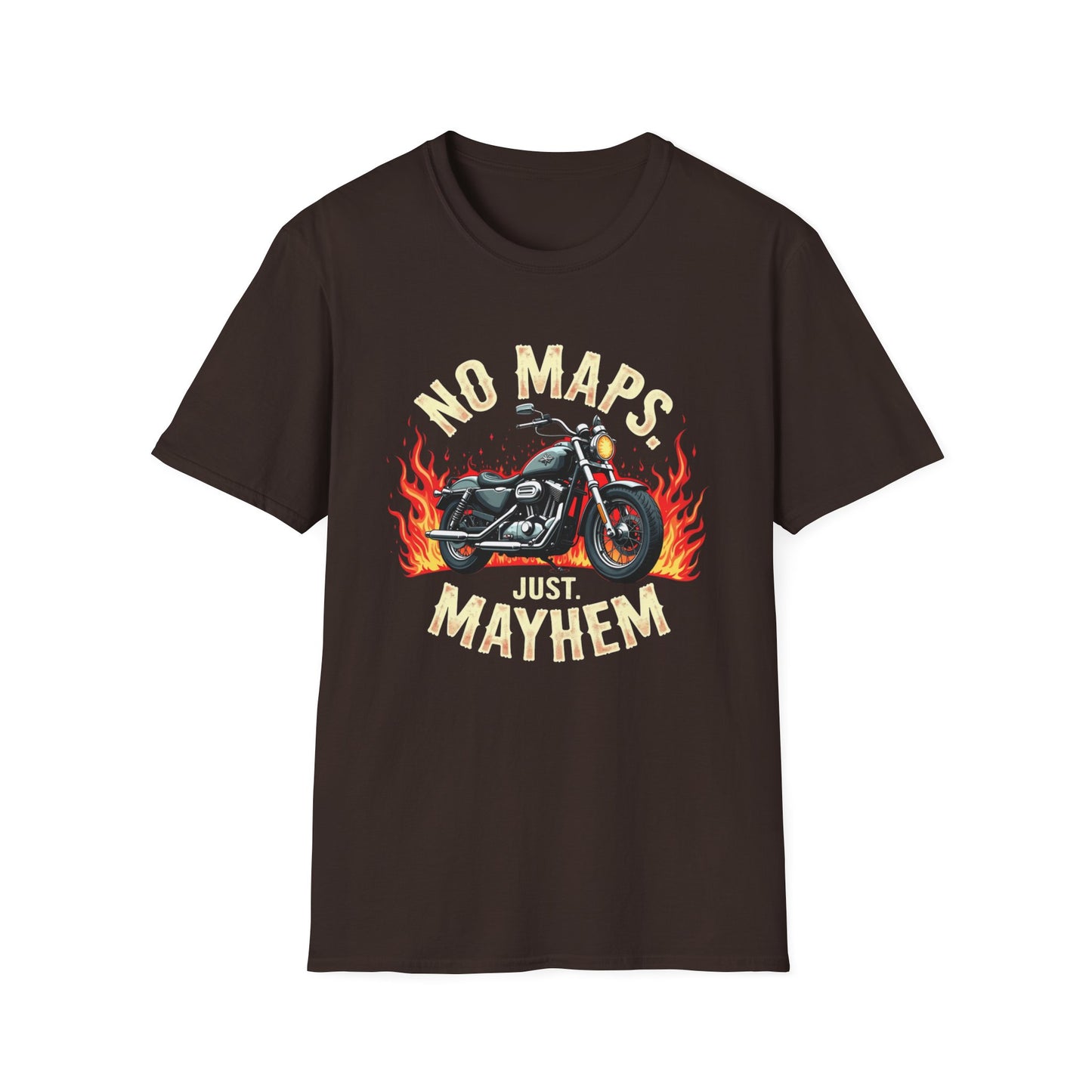 No Maps, Just Mayhem Motorcycle T-Shirt