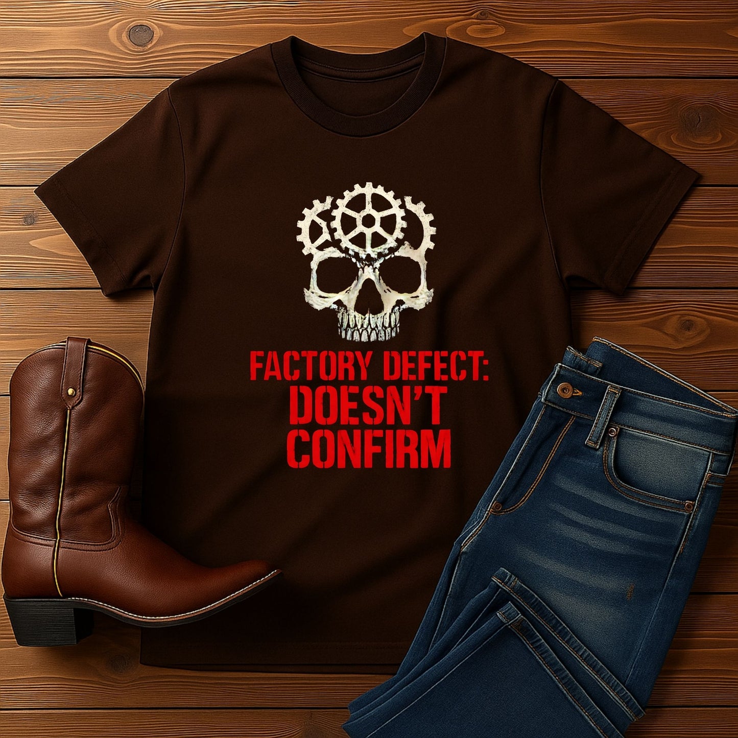 Factory Defect: Doesn't Confirm T-shirt