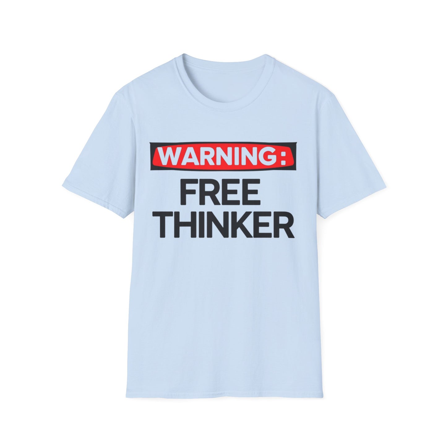 'Warning: Free Thinker' Statement Tee for Creative Individuals