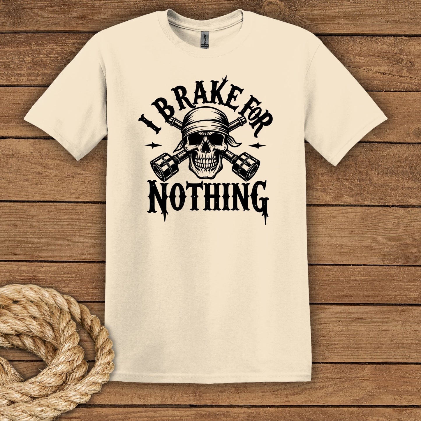 "I Brake for NOTHING" Skull Graphic T-Shirt