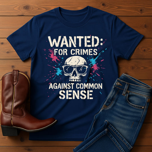 Wanted for Crimes Against Common Sense T-Shirt