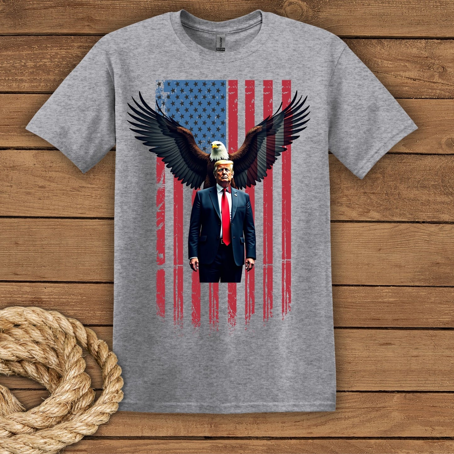 Eagle & Flag Graphic Unisex T-Shirt - Bold Patriotic Design