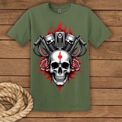 Skull & Pistons Graphic T-Shirt