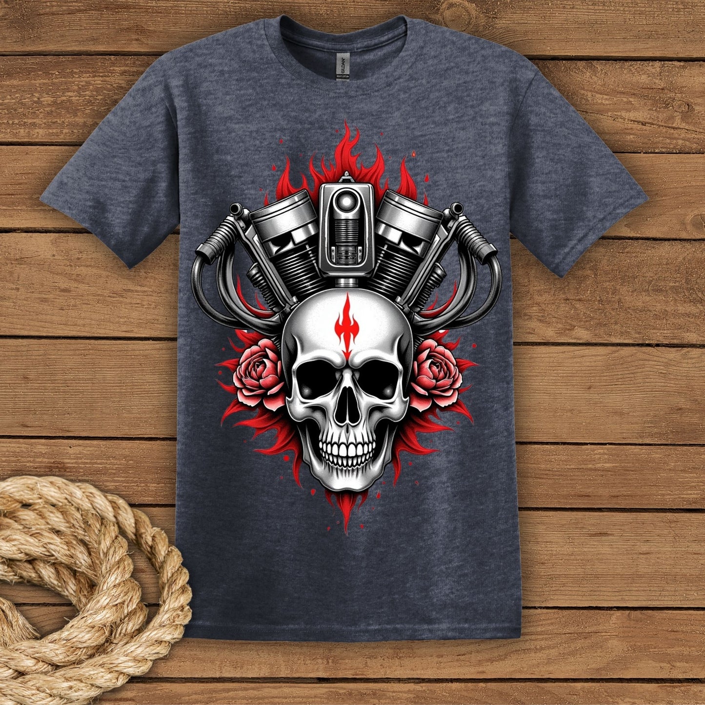 Skull & Pistons Graphic T-Shirt